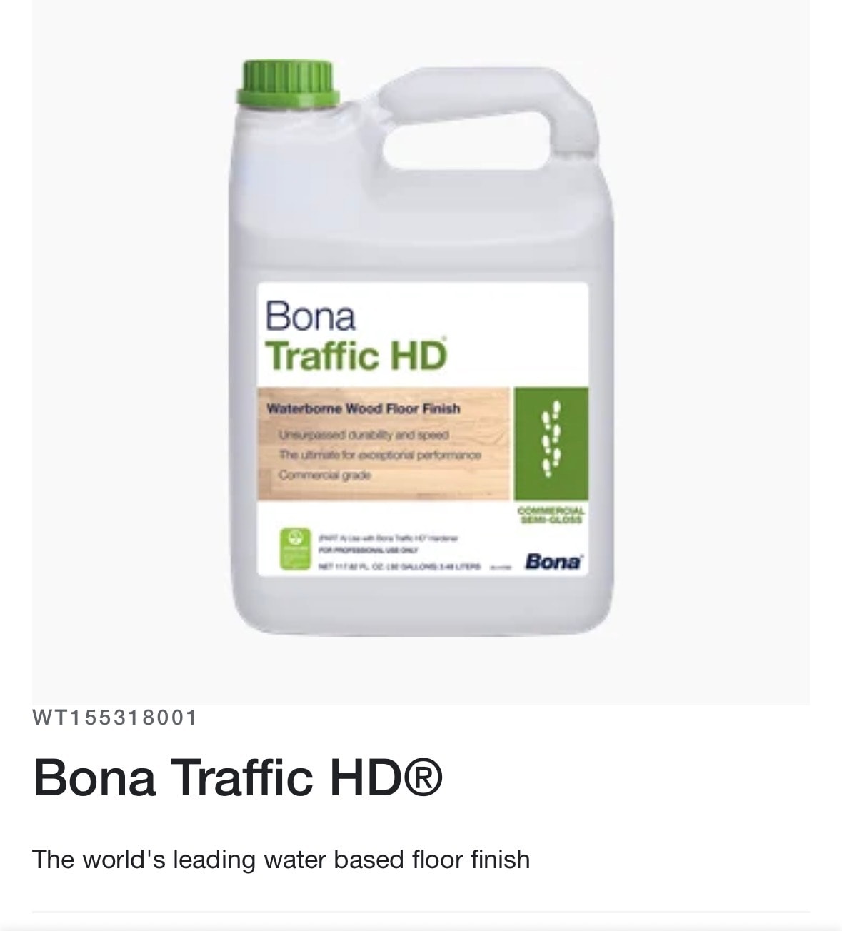 Bona Traffic HD waterborne wood floor finish